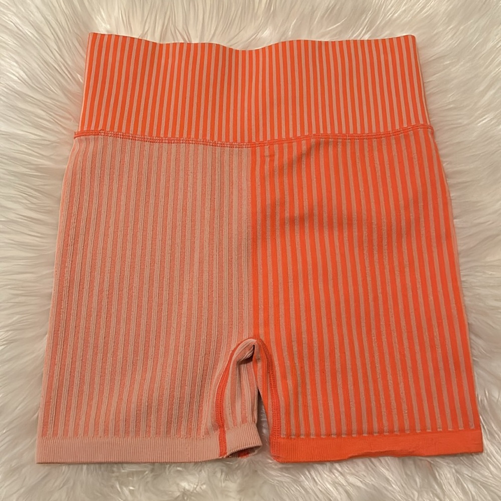 FP Movement by Free People Papaya Stripe Mixing Bike Shorts - Picture 5 of 9